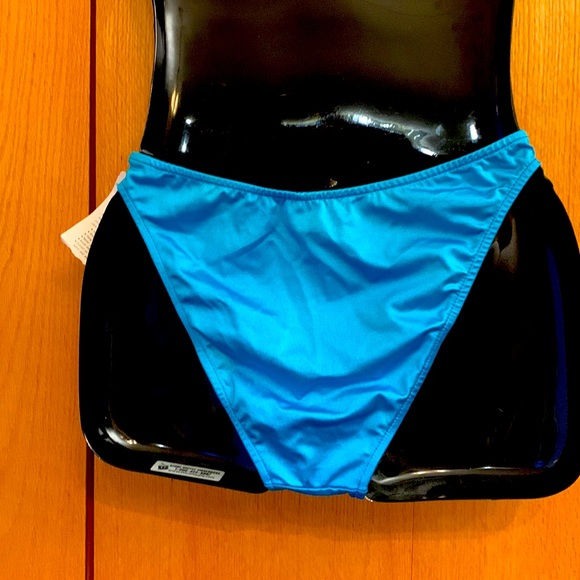 RARE New tags Vintage De La Mer turquoise swim XS hi cut 80s 90s bikini bottoms - Picture 4 of 9